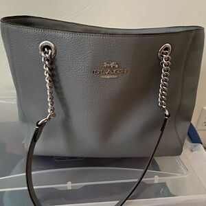 Coach Charcoal Leather Tote